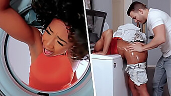 Tocando A La Milf Negra De Mi Novia En La Lavadora - Pornparadise