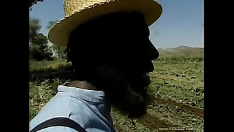 Couple Amish À La Maison Et Vidéo De Botte De Foin