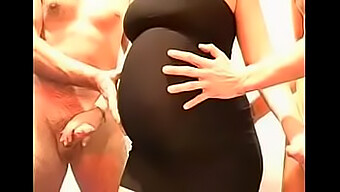 Pregnant Woman In A Black Dress Gets Fucked Hard