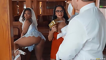 Rita Daniels Dan Caitlin Bell Dalam Tumit Tinggi Dan Tetek Besar Dalam Brazzers' The Bride Who Fucked Them All Bahagian 1