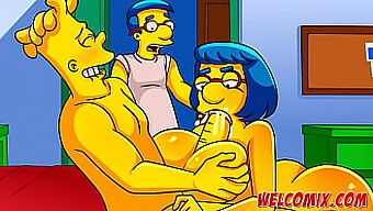 Barty Og Vennens Mor Deltar I En Seksuell Eskapade I Simptoons Simpsons-Pornoscenen.